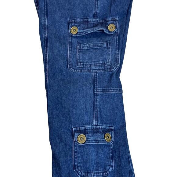 Metrostyle Sz 8 Vtg Y2K Relaxed Baggy Cargo Jeans Dark Wash Pockets Streetwear - Picture 15 of 16